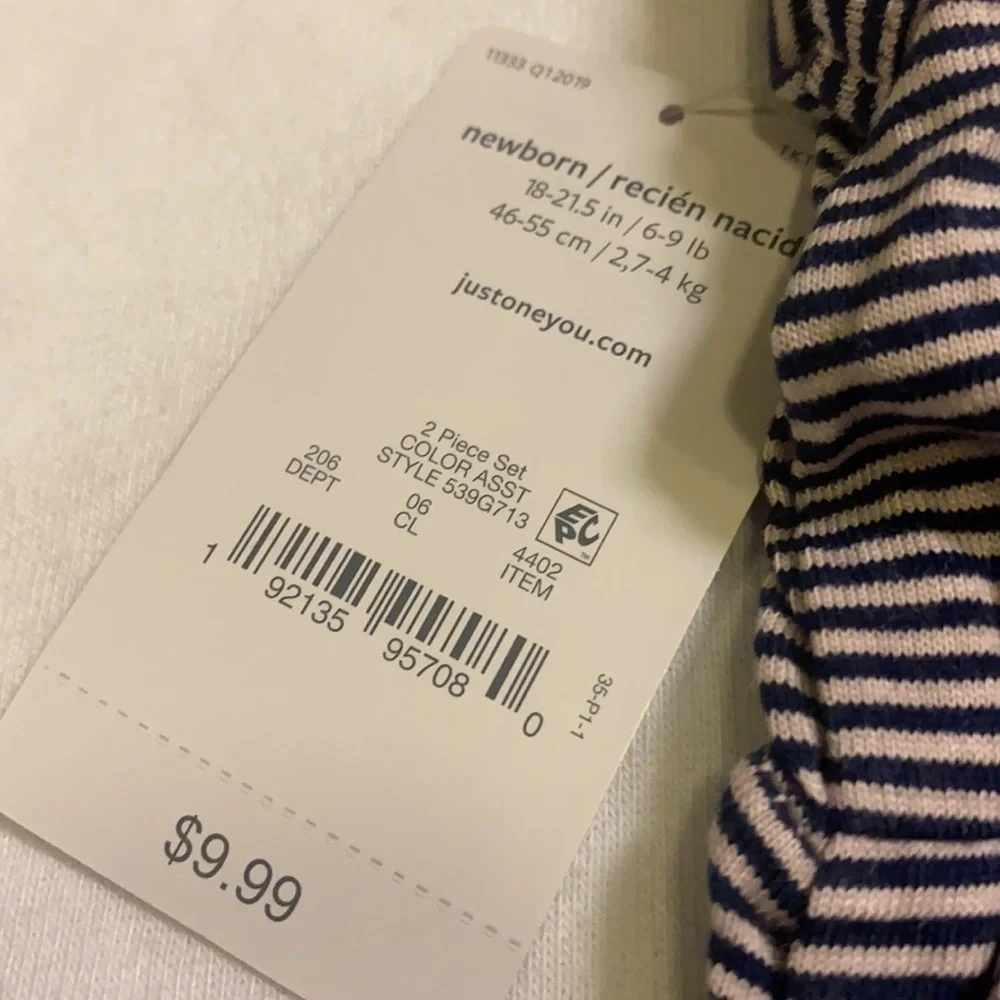 Carter’s Newborn Pelican & Stripes Outfit NWT Summer Adorable 2 Piece Set